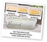 Pavilion Blessed 100% Soy Wax Reveal Triple Wick Candle Scent: Tranquility - 12 oz.