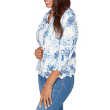 Ruby Rd. Womens Toile Print Tencel Denim Jacket