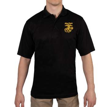 Rothco USMC Eagle, Globe & Anchor Moisture Wicking Polo Shirt - Size 2XL