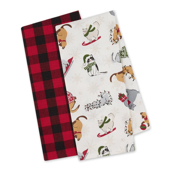 Design Imports Meowy Christmas Dishtowel Set - 2 pc