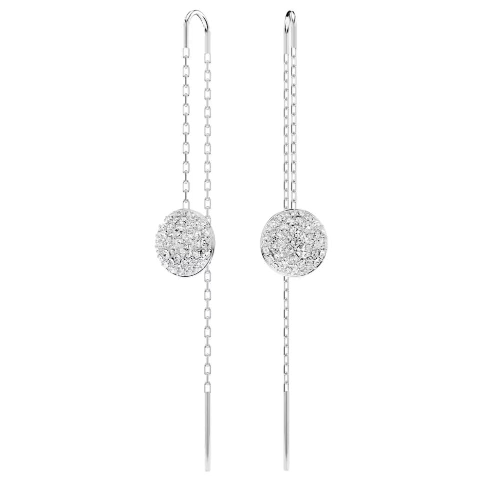 Swarovski Sublima Drop Earrings - White, Rhodium plated