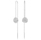 Swarovski Sublima Drop Earrings - White, Rhodium plated