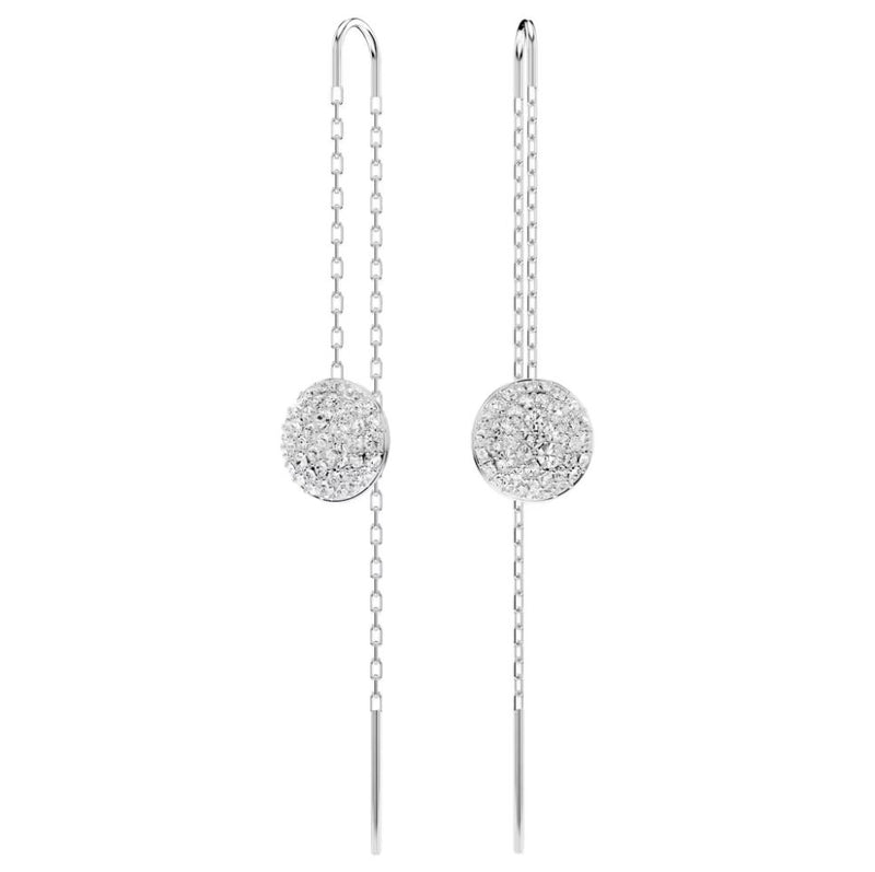 Swarovski Sublima Drop Earrings - White, Rhodium plated