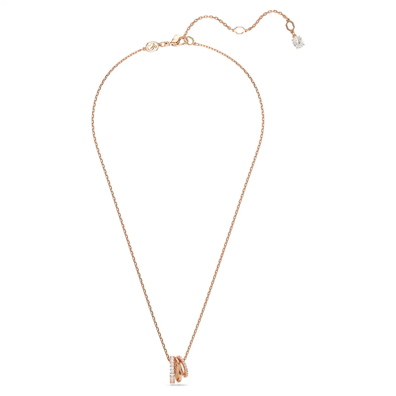 Swarovski Hyperbola Pendant Necklace - Mini, White, Rose Gold-Tone Plated