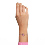 Swarovski Gema Bracelet - Mixed Cuts, Flower, Pink, Rhodium Plated