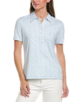 Brooks Brothers Womens Printed Jersey Short Sleeve Polo Shirt