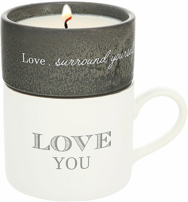 Pavilion Love Stacking Mug and Candle Set 100% Soy Wax Scent: Tranquility