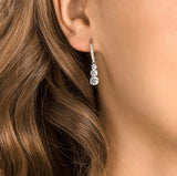 Swarovski Attract Trilogy Hoop Earrings - Round cut, White, Rhodium plated