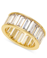 Lauren Ralph Lauren Gold-Tone Cubic Zirconia Crystal Baguette Ring - Size 7