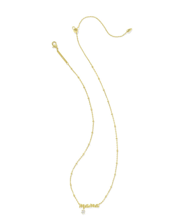 Kendra Scott Mama Crystal Short Pendant Necklace - Gold Plated