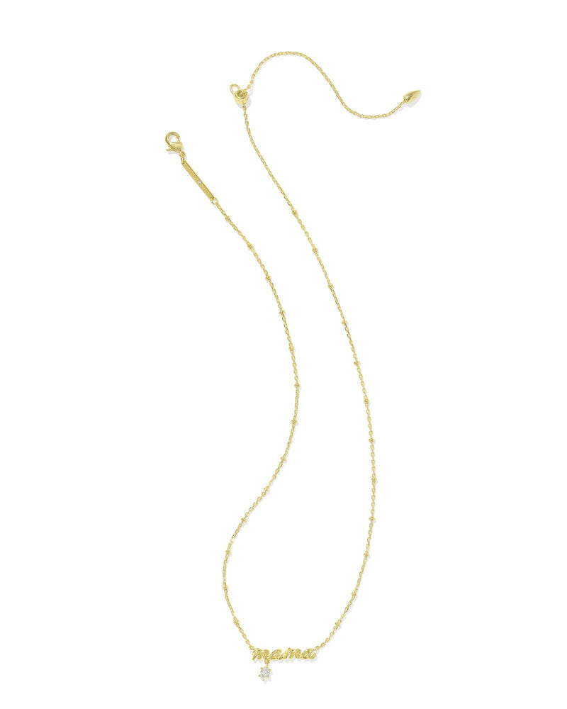 Kendra Scott Mama Crystal Short Pendant Necklace - Gold Plated