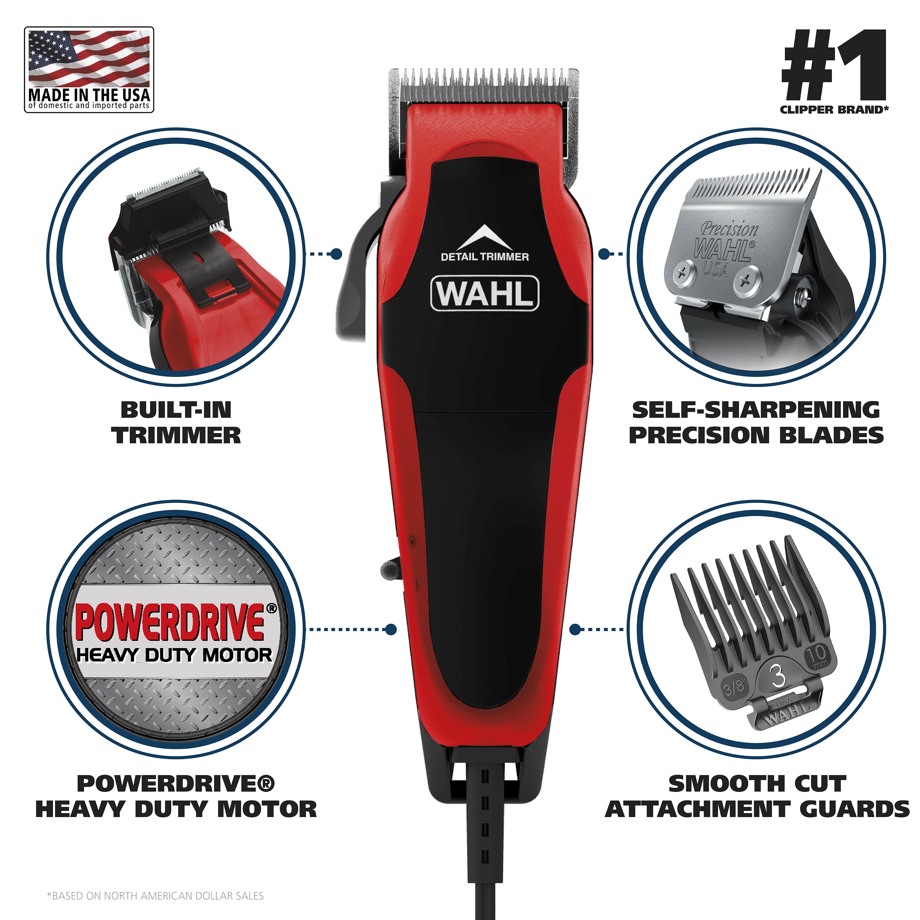 Wahl Clip 'N Trim Hair Clipper With Built-In Trimmer