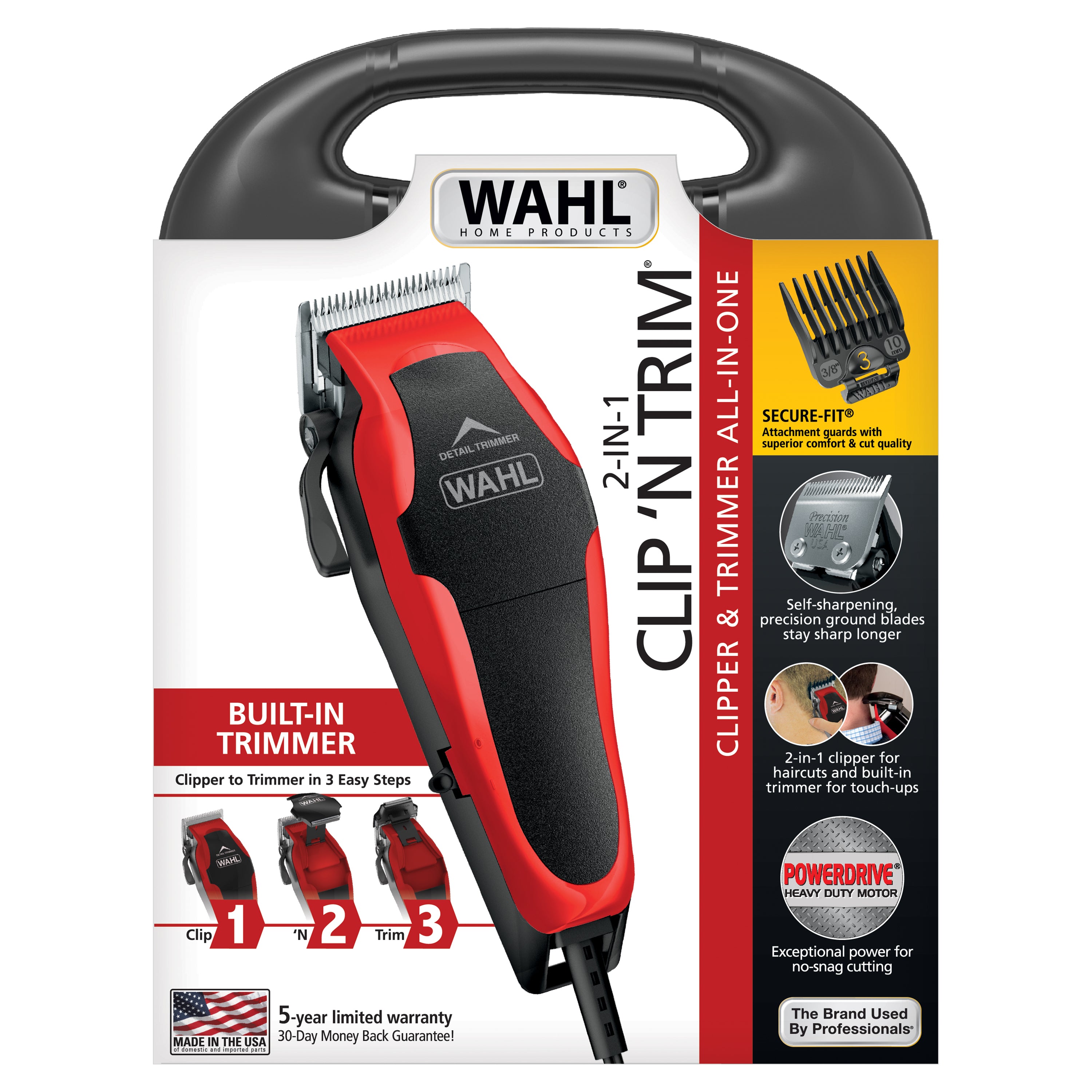 Wahl Clip 'N Trim Hair Clipper With Built-In Trimmer