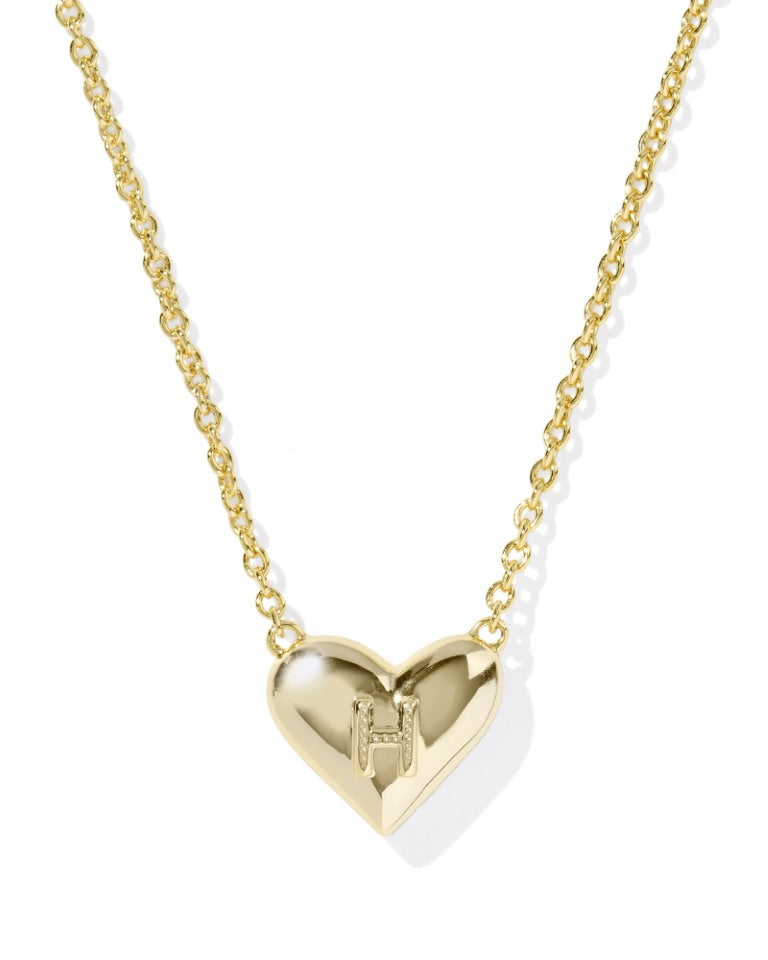 Kendra Scott Heart Letter H Gold Ivory Mother of Pearl Short Pendant Necklace