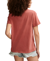 Lucky Brand Womens Rolling Stone 78 Tour Classic Crew Neck Short Sleeve T-Shirt - Brick Red