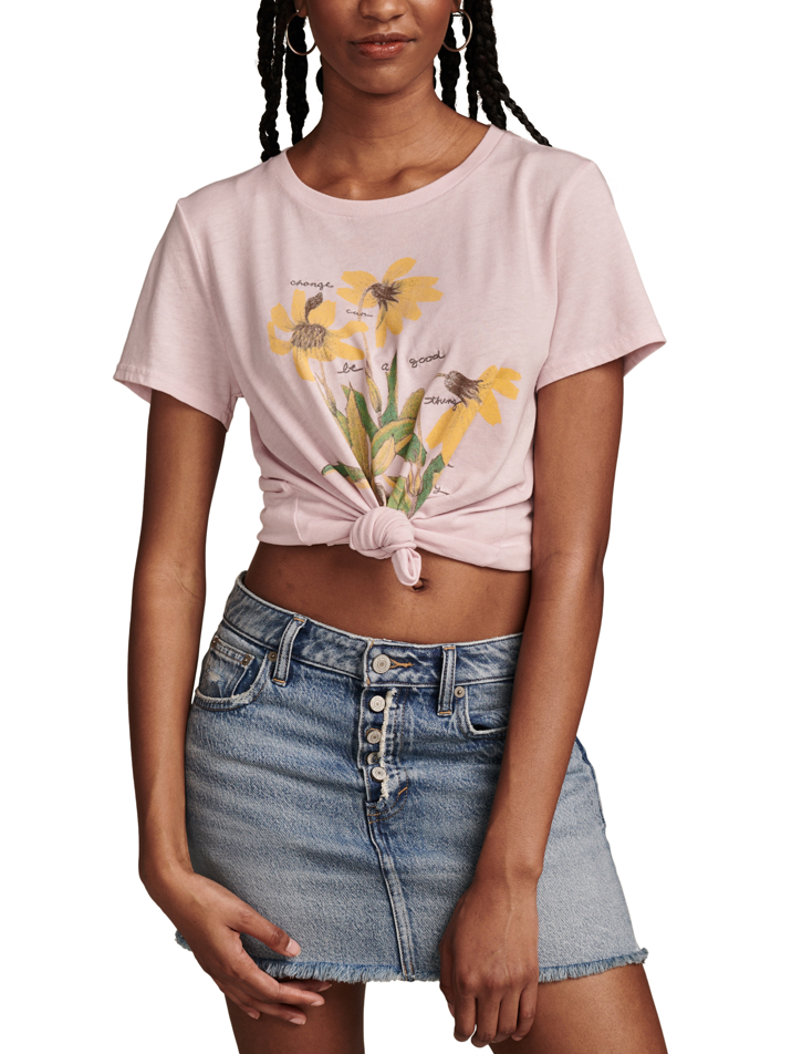 Lucky Brand Womens Change Is Good Classic Crew Neck Short Sleeve T-Shirt