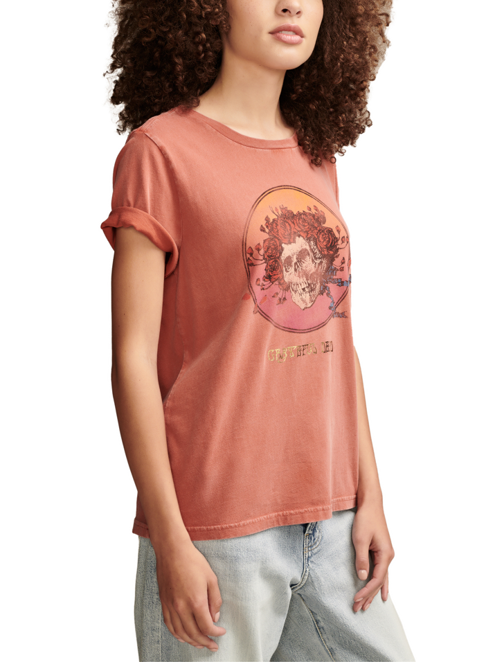 Lucky Brand Womens Grateful Dead Art Short Sleeve T-Shirt