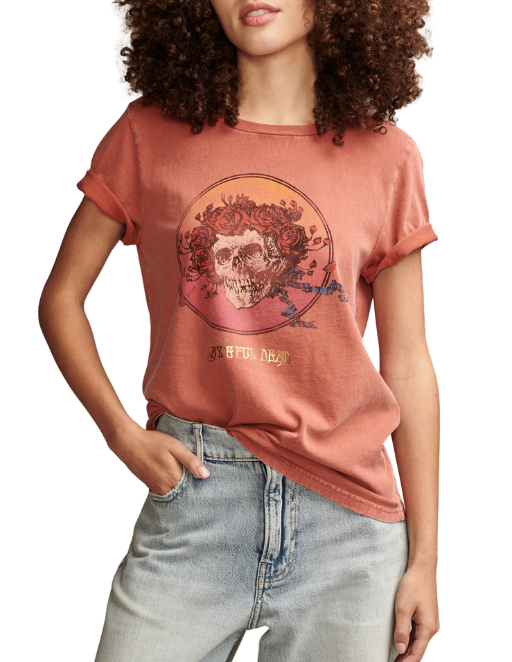 Lucky Brand Womens Grateful Dead Art Short Sleeve T-Shirt