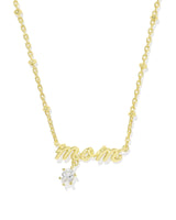 Kendra Scott Mom Crystal Short Pendant Necklace - Gold-Plated
