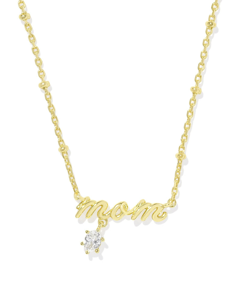 Kendra Scott Mom Crystal Short Pendant Necklace - Gold-Plated