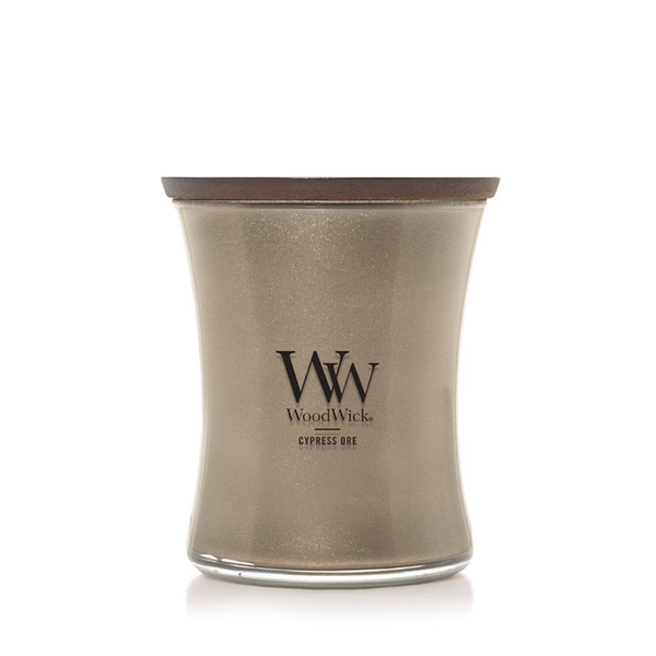 WoodWick Medium Hourglass Precious Metals Candle - Cypress Ore