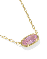 Kendra Scott Elisa Luxe Gold Short Pendant Necklace - Light Pink CZ