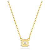 Swarovski Stilla Attract Pendant Necklace - Square Cut, White, Gold-Tone Plated