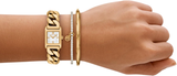 Michael Kors Womens Georgie Gold-Tone Stainless Steel Watch & Bracelet Set