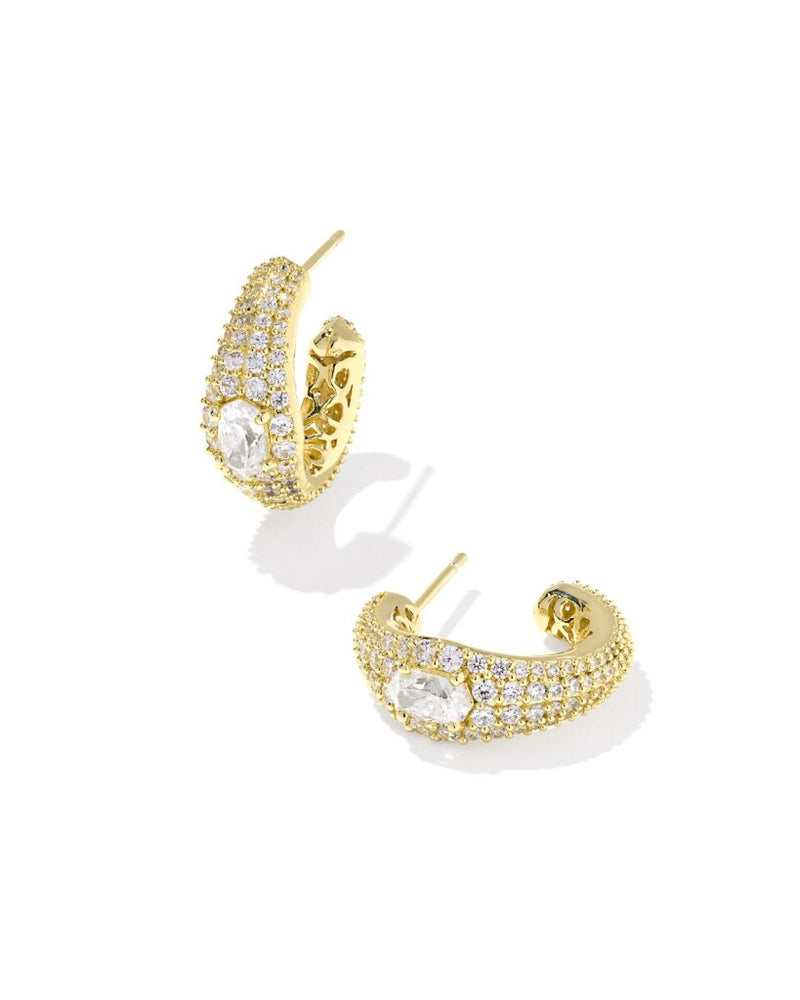 Kendra Scott Bella White Cubic Zirconia Hoop Earrings