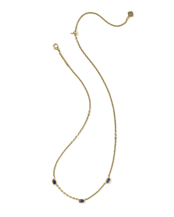 Kendra Scott Gold Mini Elisa Three Lapis Stone Strand Necklace