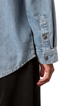 Calvin Klein Womens Denim Relaxed Button-Down Long Sleeve Shirt