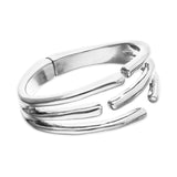 UNOde50 Silver Alloy Triple Tube Shape Bangle Bracelet - Medium