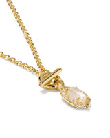 Kendra Scott Daphne Crystal Frame Gold Toggle Necklace - Mother of Pearl