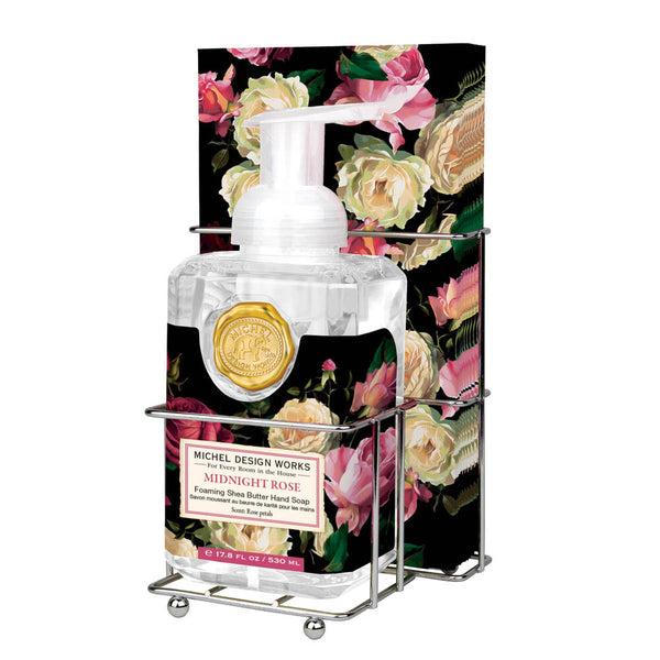 Michel Design Works Midnight Rose Foaming Hand Soap & Napkin Set