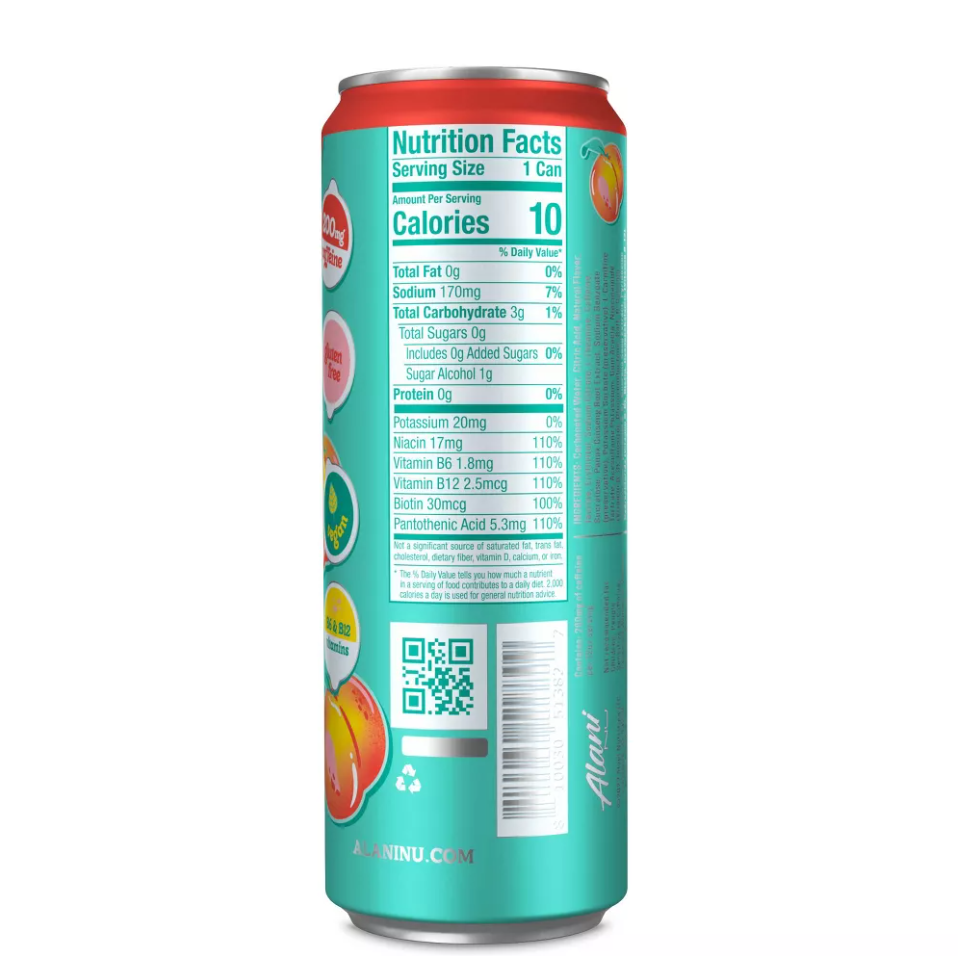 Alani Nu Juicy Peach Energy Drink - 12 fl oz.