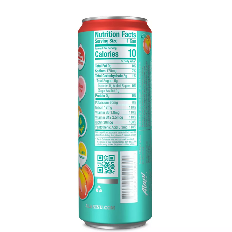 Alani Nu Juicy Peach Energy Drink - 12 fl oz.