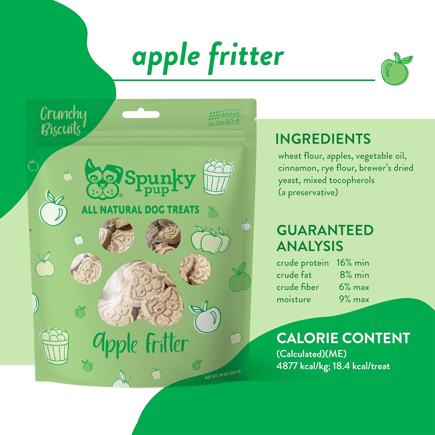 Spunky Pup Crunchy Biscuit Treats - Apple Fritter