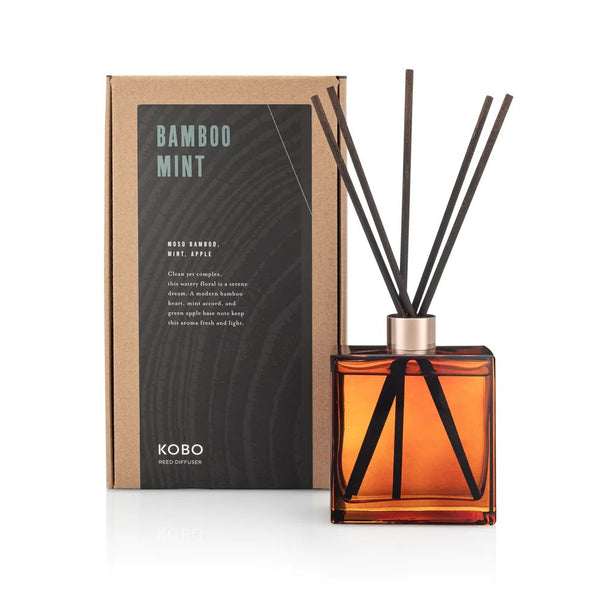 KOBO Bamboo Mint Woodblock Reed Diffuser - 9 oz.