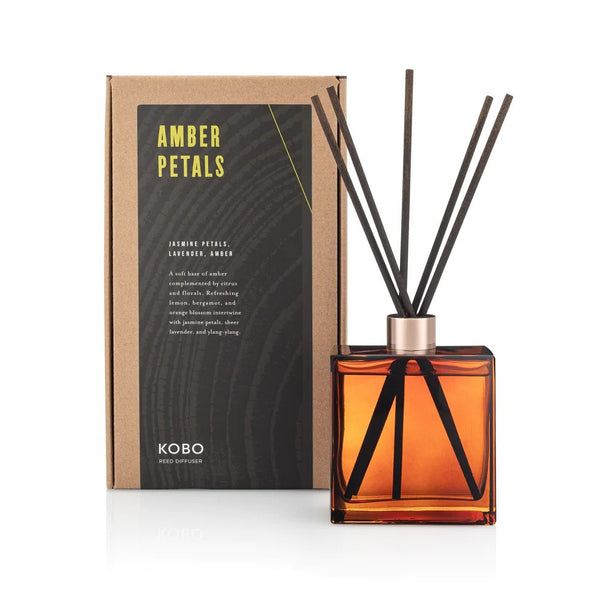 KOBO Amber Petals Woodblock Reed Diffuser - 9 oz.