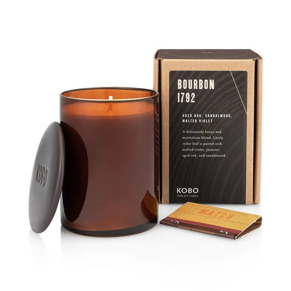 KOBO Bourbon 1792 Woodblock Pure Soy Candle - 15 oz.