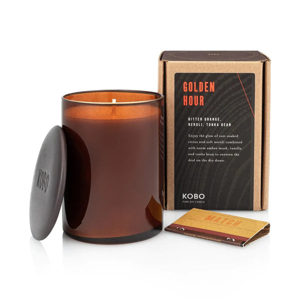 KOBO Golden Hour Woodblock Pure Soy Candle - 15 oz.