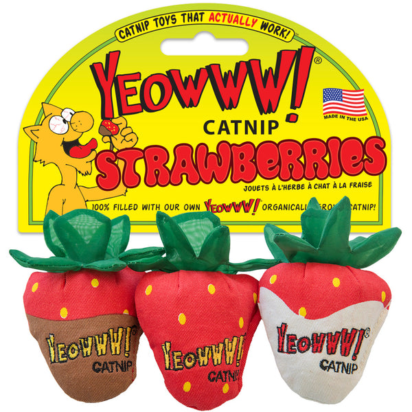 Yeowww! Strawberries Cat Toy - 3 Pack