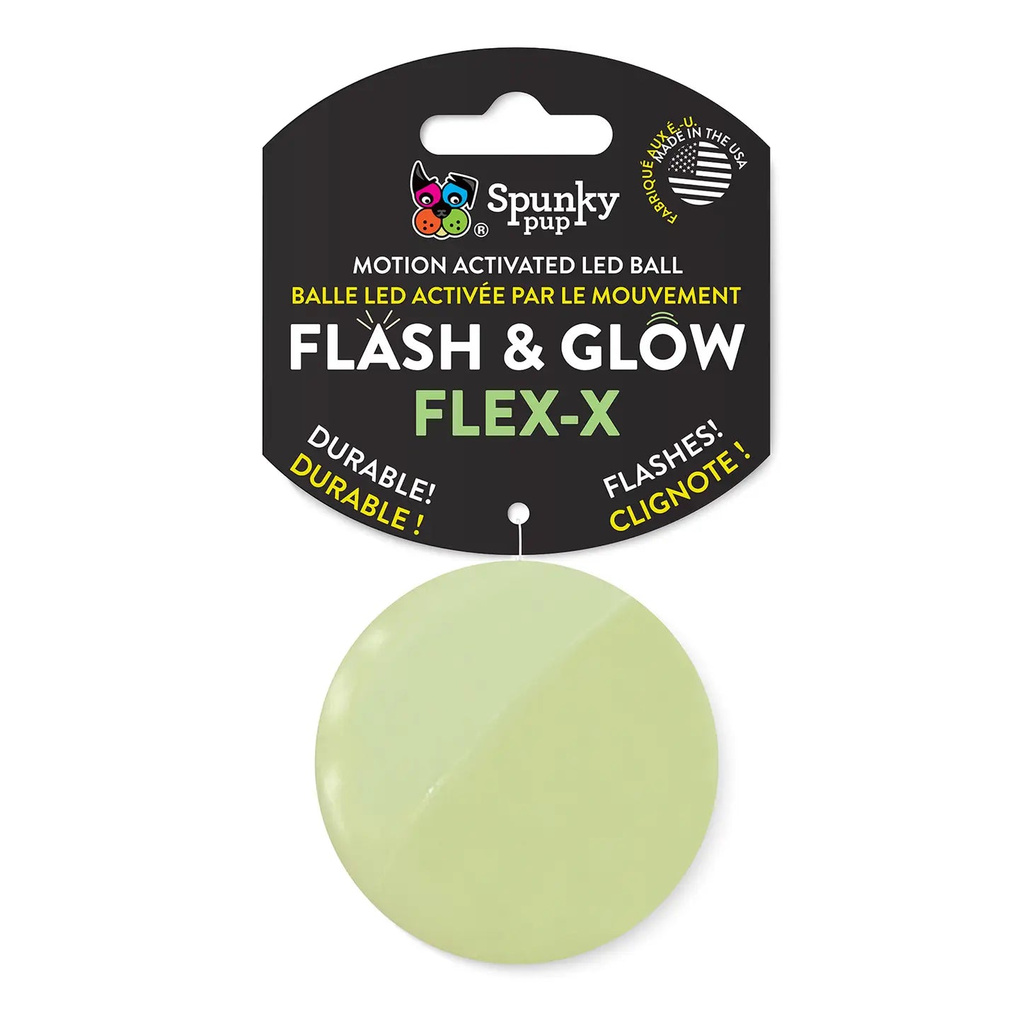 Spunky Pup Flash & Glow Flex LED Flashing Ball Dog Toy