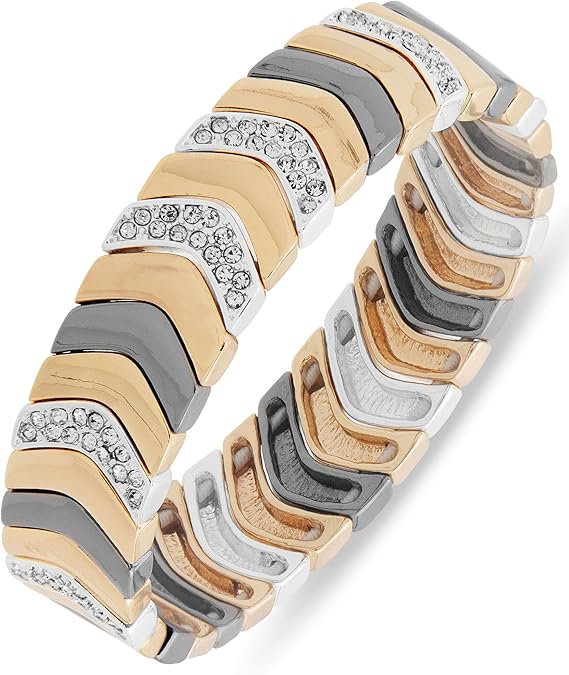 Nine West Scalloped Tri-Tone Stretch Bracelet