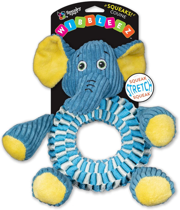 Spunky Pup Wibbleez Round Plush Dog Toy - Elephant