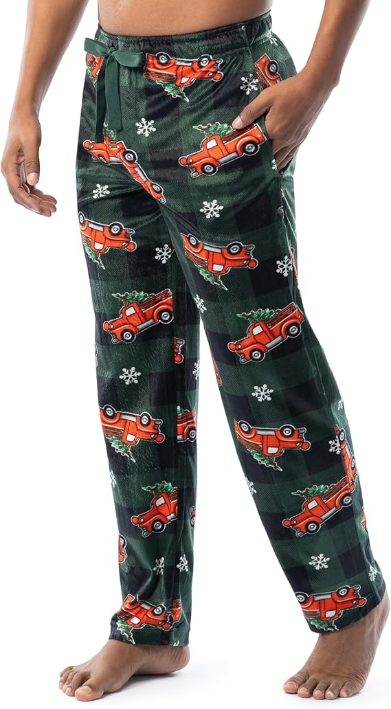 IZOD Mens Holiday Print Fleece Sleep Pants