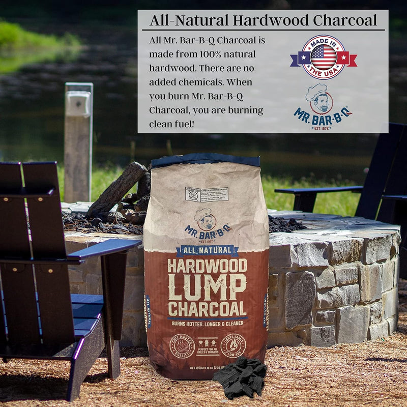 Mr. Bar-B-Q All Natural Hardwood Lump Charcoal for Grilling - 16 lb.