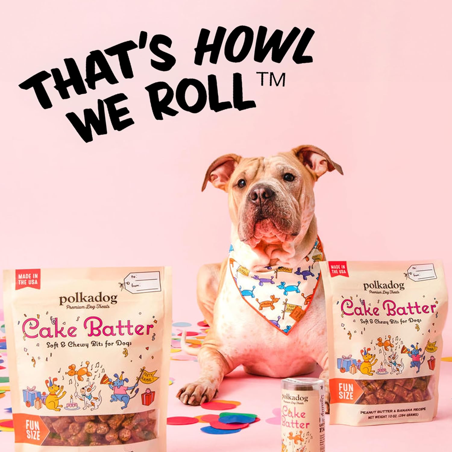 Polkadog Cake Batter Peanut Butter & Banana Soft & Chewy Dog Treats - 10 oz.