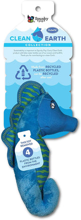 Spunky Pup Clean Earth Plush Dog Toy - Sea Horse