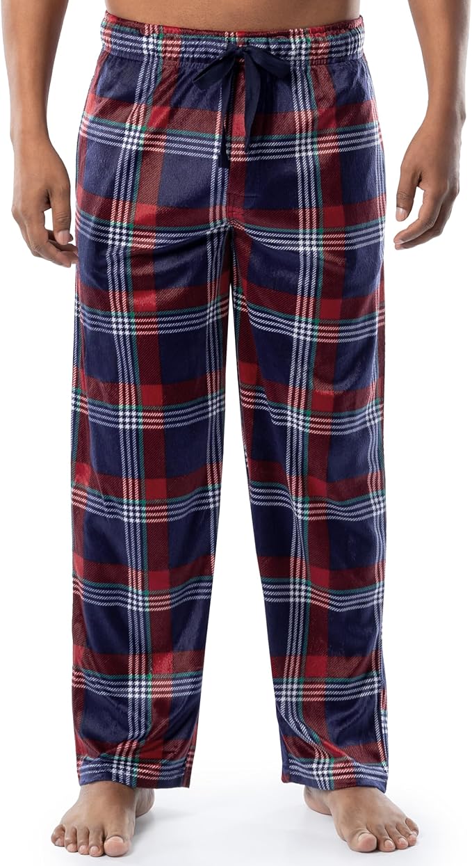 IZOD Mens Fleeced Plaid Sleep Pants